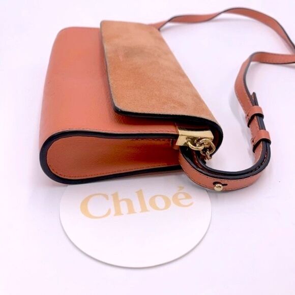 Auth Chloe Tonal Pink Leather Suede Mini Faye Crossbody Bag Preloved - Picture 7 of 14